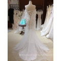 Mermaid Wrap Lace Applique de vestido de boda blanco